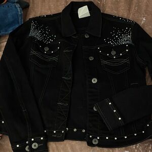 Black Studded Jean Jacket